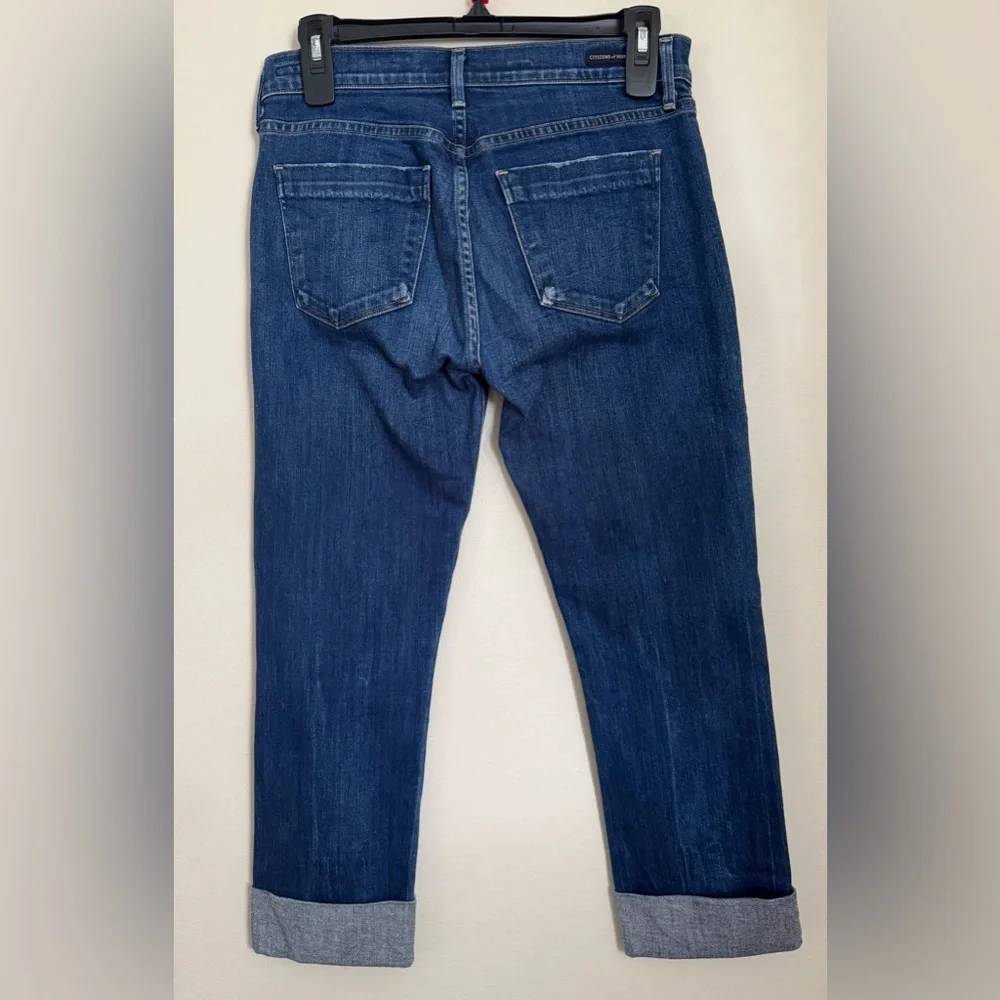 Citizens Of Humanity Dark Blue Cropped Straight Leg Jeans - Picture 2 of 6